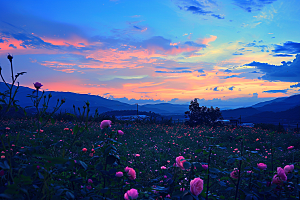 月季花花卉彩色素材