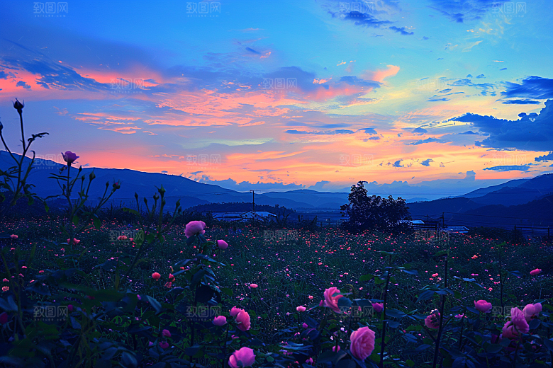 月季花花卉彩色素材