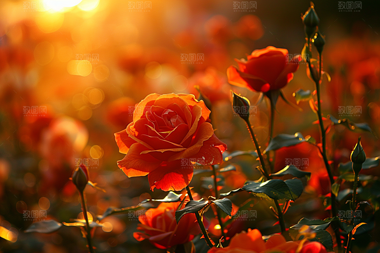 月季花玫瑰唯美素材