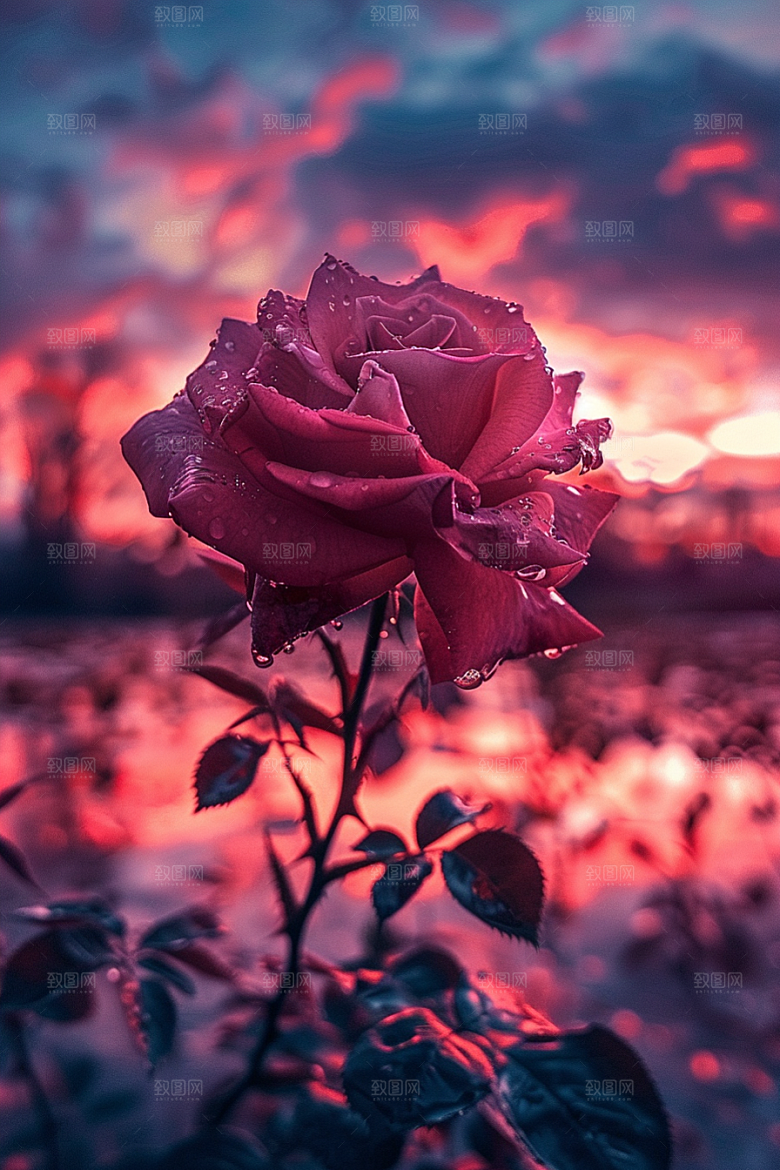 月季花藤月彩色素材