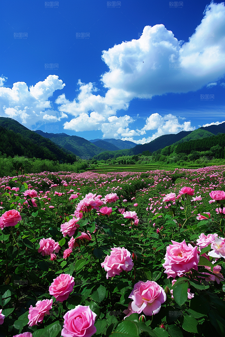 月季花彩色花卉素材