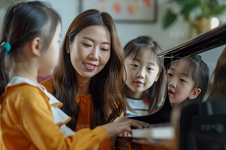 乐器培训音乐老师艺术培训摄影图