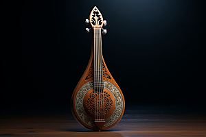 琵琶精致传统乐器摄影图