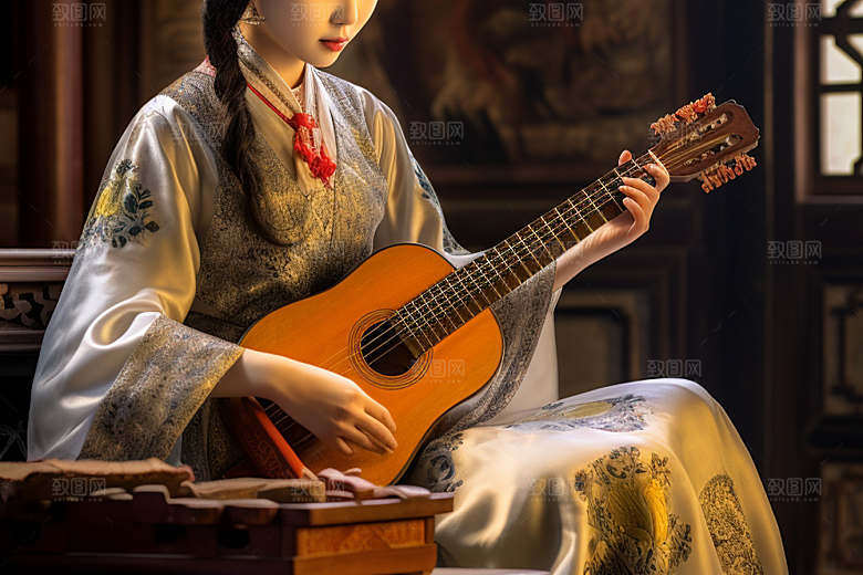 琵琶音乐国潮摄影图