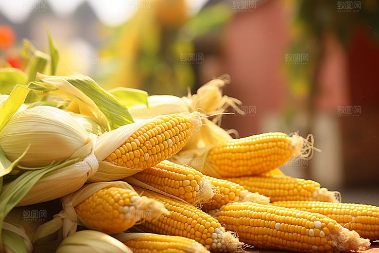 玉米丰收植物食材摄影图