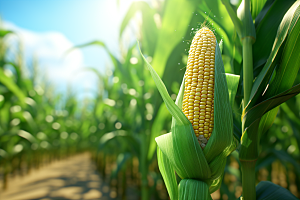 玉米丰收农田植物摄影图
