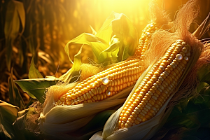 玉米丰收植物农田摄影图