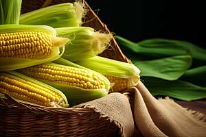 玉米丰收粮食特写摄影图
