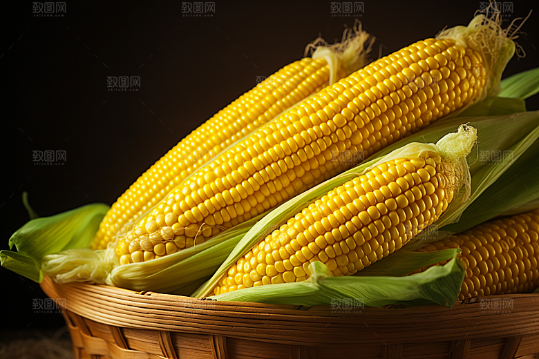 玉米丰收收获食材摄影图