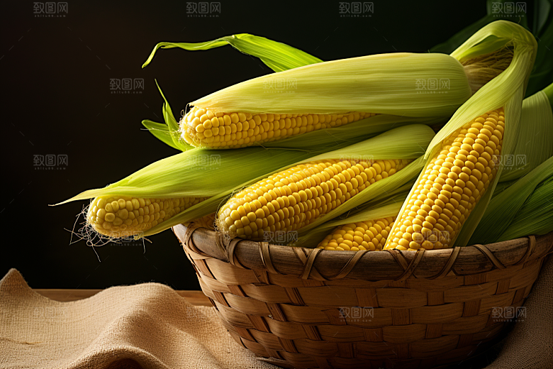 玉米丰收粮食收获摄影图