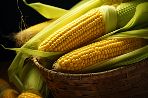 玉米丰收植物食材摄影图