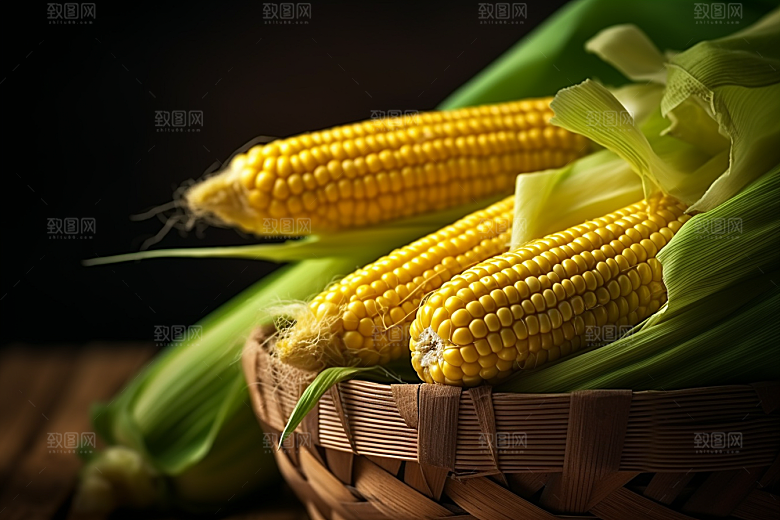 玉米丰收食材粮食摄影图