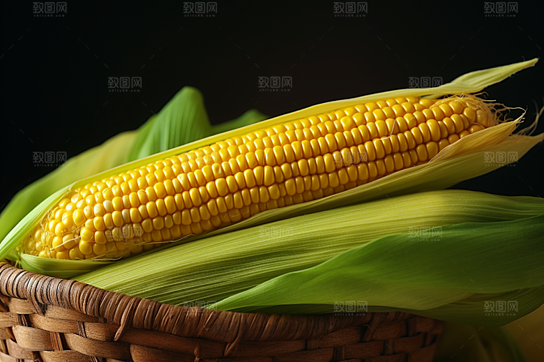 玉米丰收农田粮食摄影图