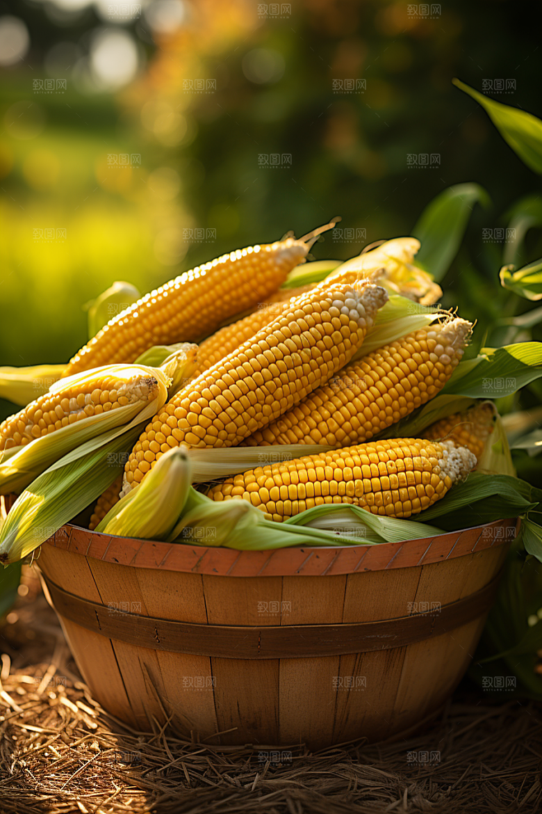 玉米丰收植物食材摄影图