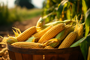 玉米丰收农业收获摄影图