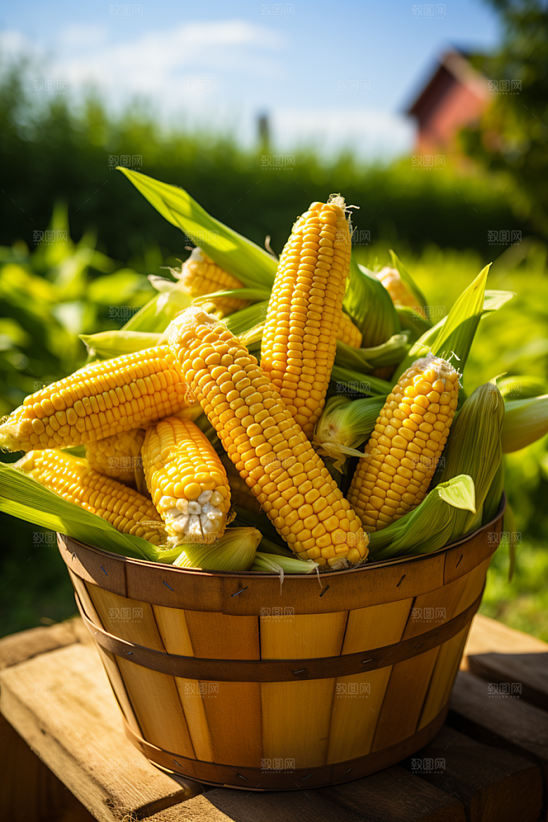 玉米丰收粮食收获摄影图