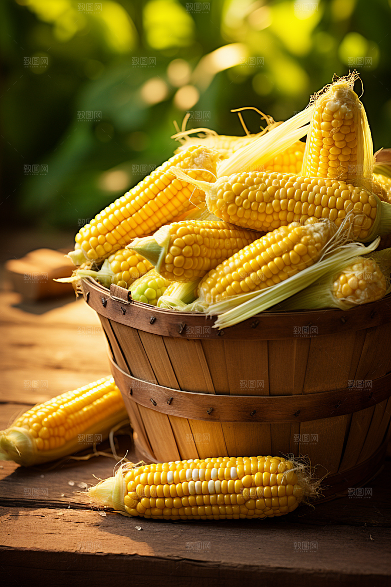 玉米丰收粮食植物摄影图