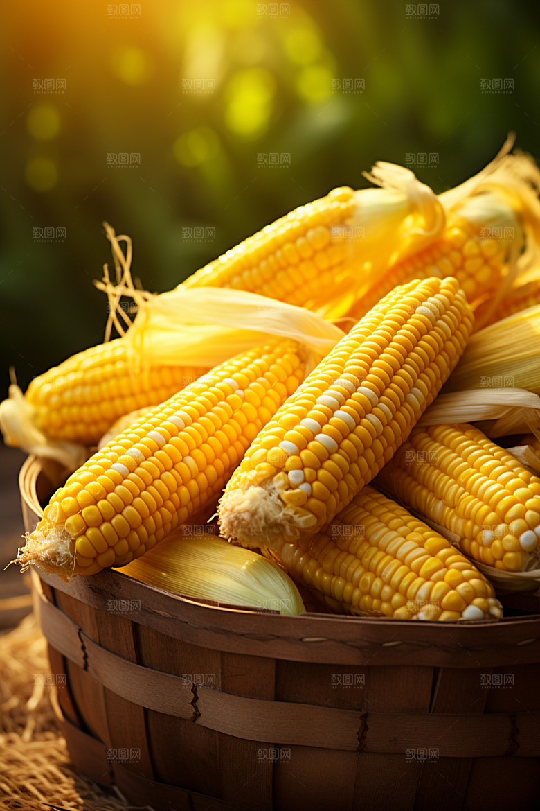 玉米丰收农田食材摄影图