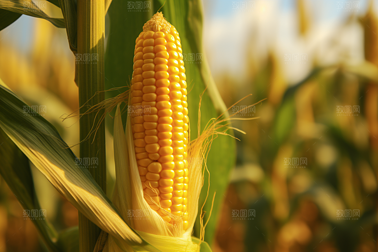 玉米丰收粮食苞米摄影图