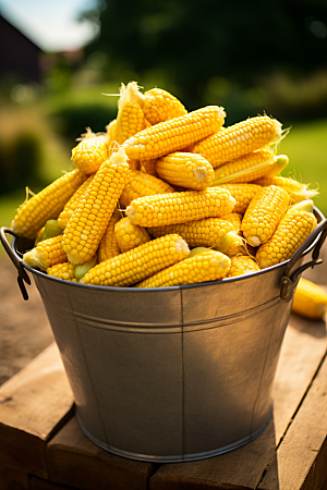 玉米丰收农田粮食摄影图