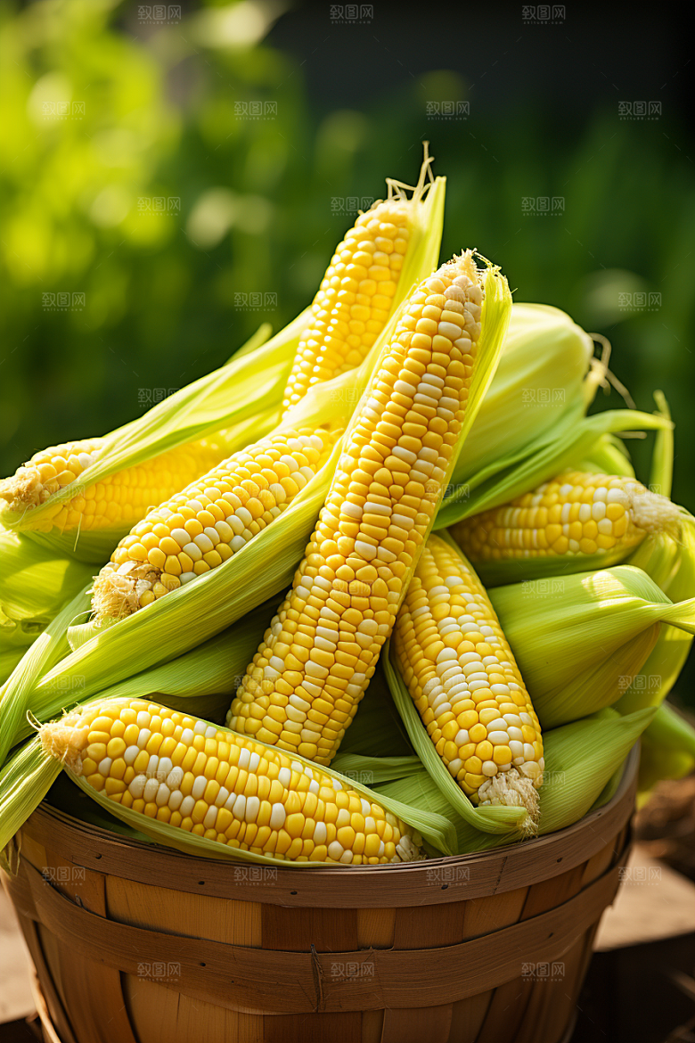 玉米丰收植物食材摄影图