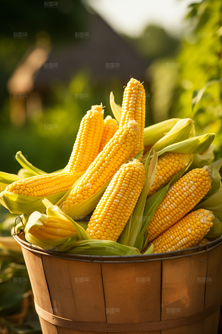 玉米丰收粮食农业摄影图