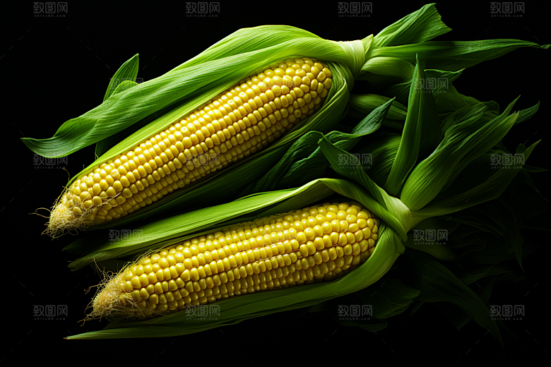 玉米丰收食材特写摄影图