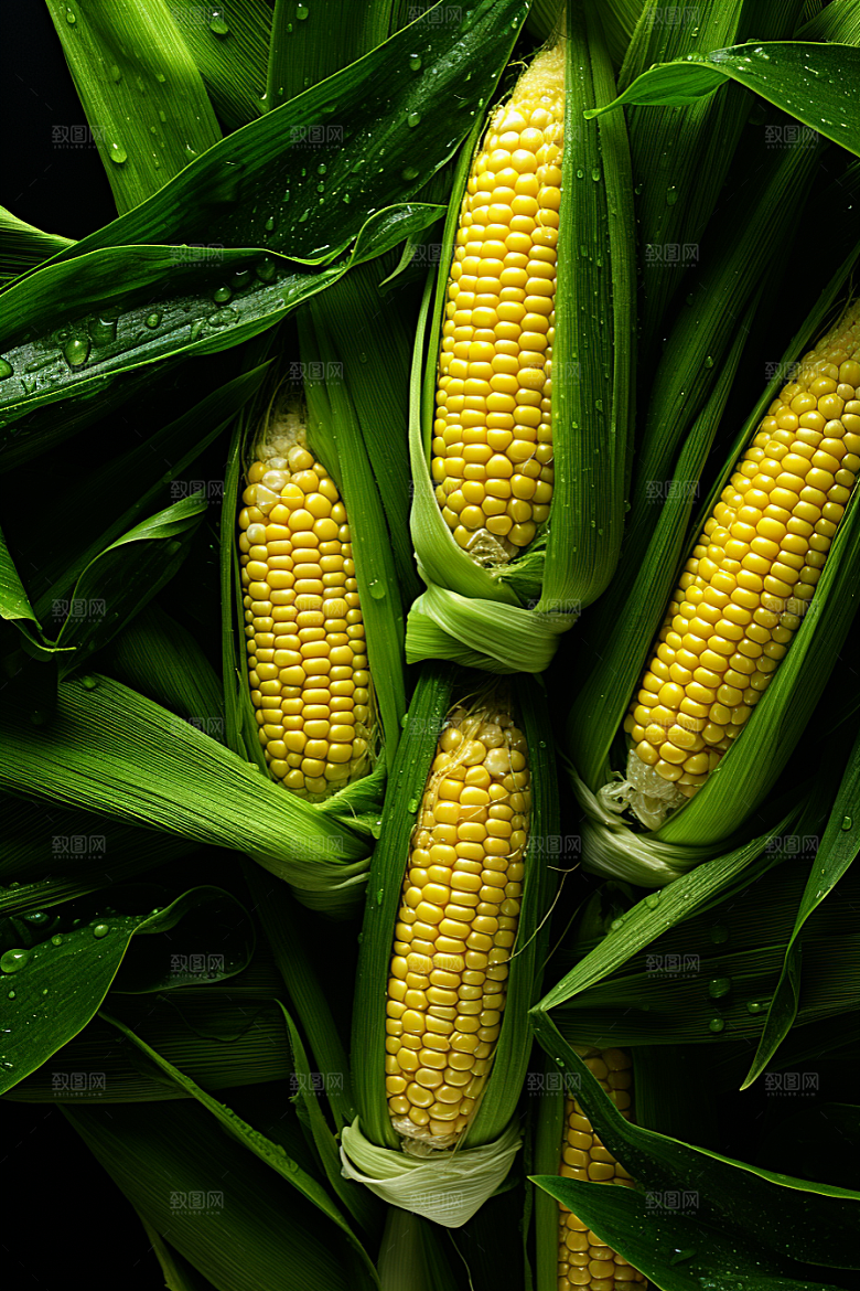 玉米丰收食材植物摄影图