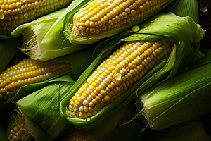 玉米丰收收获特写摄影图