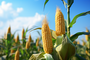 玉米丰收农业农田摄影图
