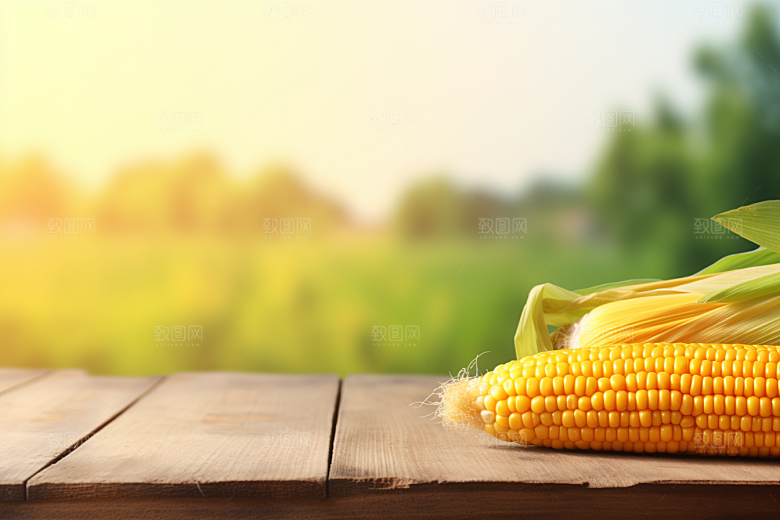 玉米丰收食材特写摄影图
