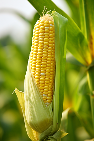 玉米丰收收获田野摄影图