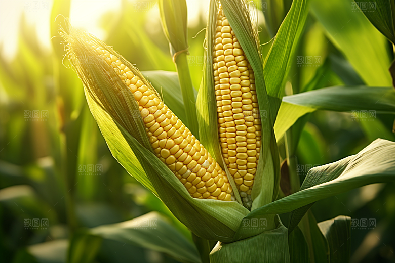 玉米丰收粮食植物摄影图