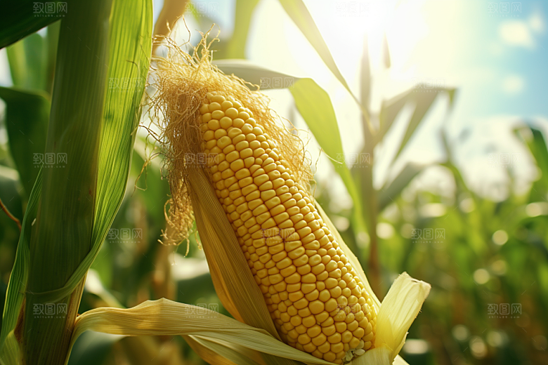 玉米丰收粮食收获摄影图
