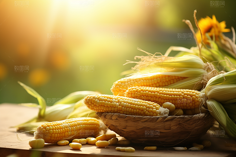 玉米丰收农业食材摄影图