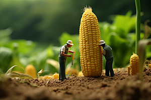玉米立体采摘微距小人