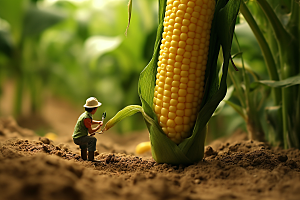 玉米3D生产微距小人