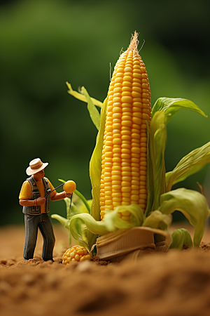 玉米美味种植微距小人