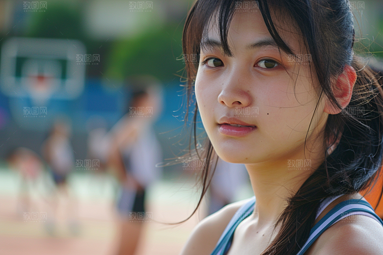 运动会人物肖像青少年运动员摄影图