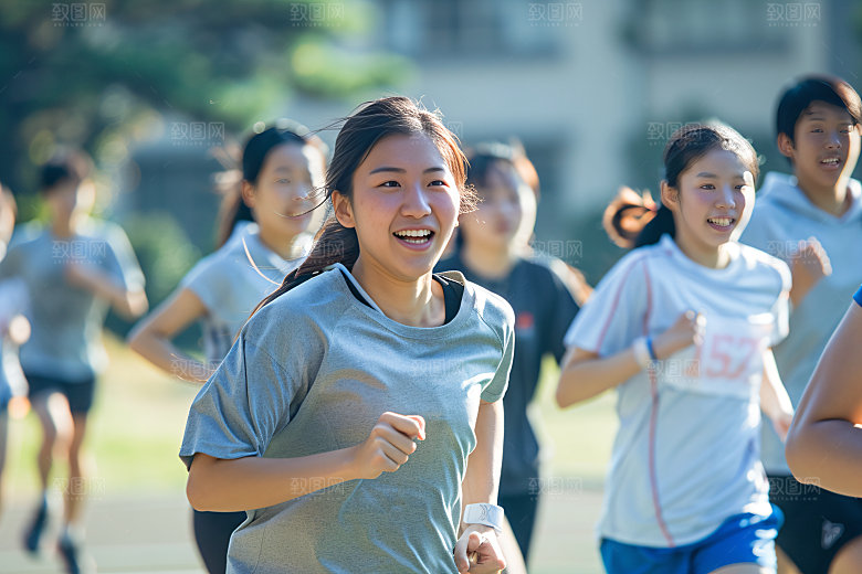 校园运动学生培训摄影图