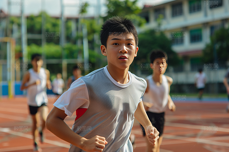 校园运动操场体育课摄影图