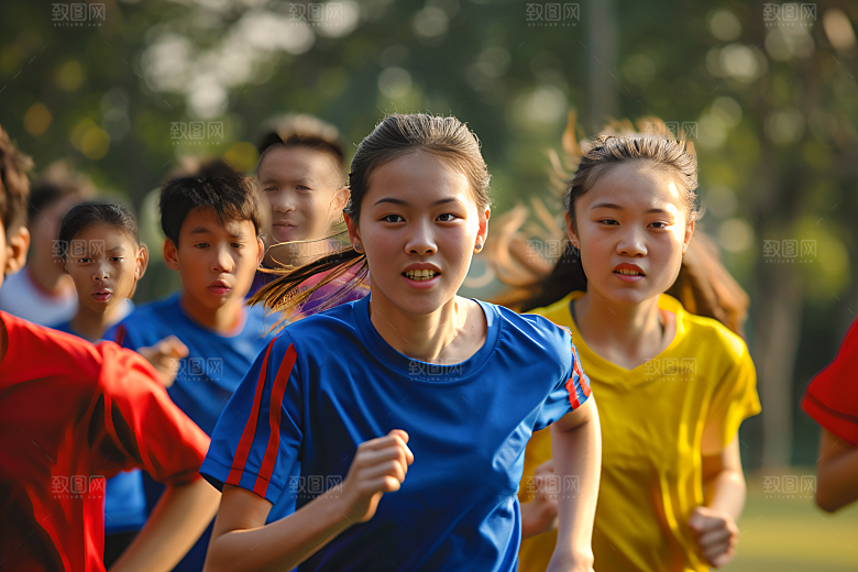 校园运动锻炼操场摄影图