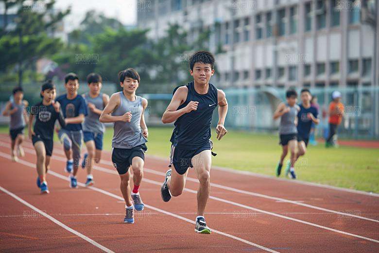 校园运动运动场青少年摄影图