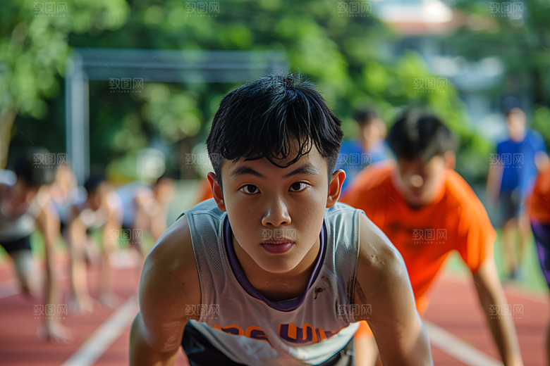 校园运动学生操场摄影图