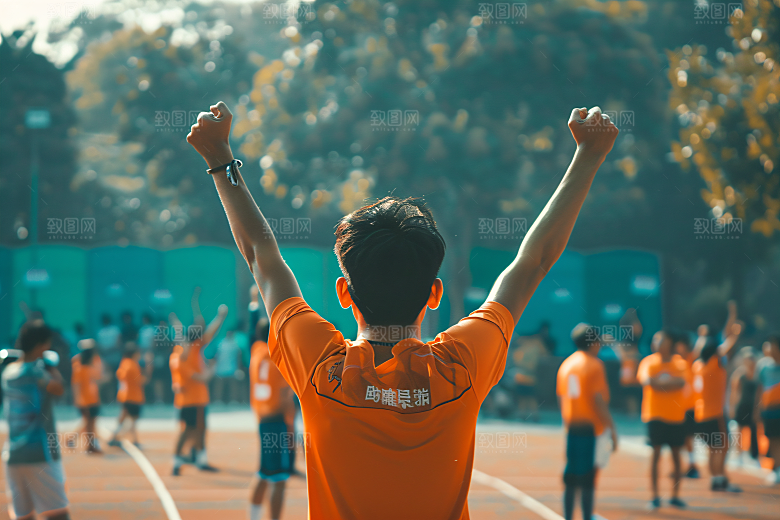 校园运动上课操场摄影图