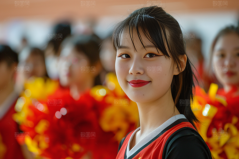 校园运动操场上课摄影图