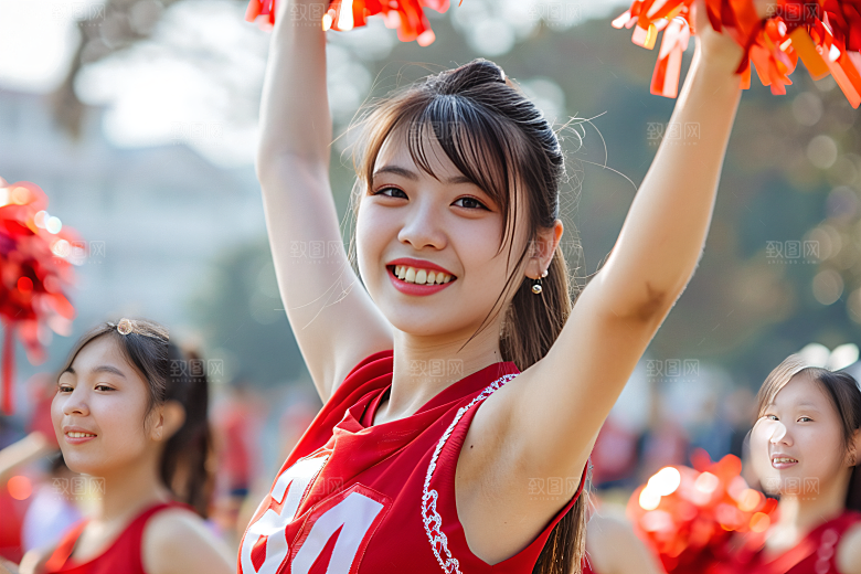 校园运动培训学生摄影图