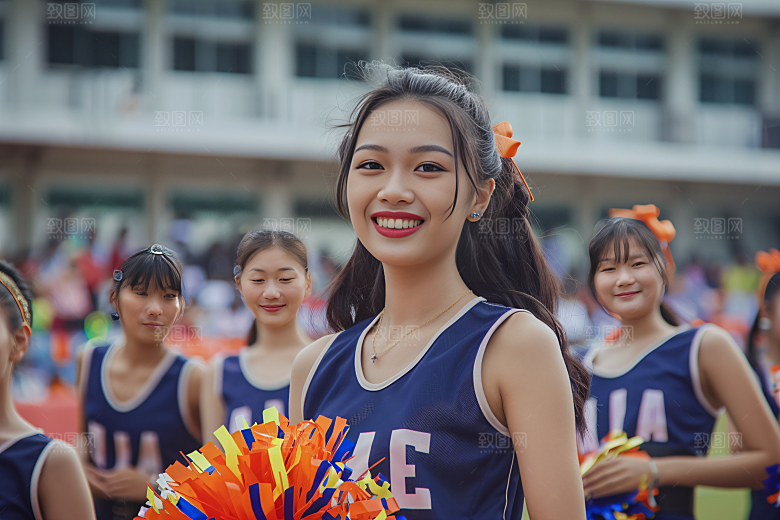 校园运动上课青少年摄影图