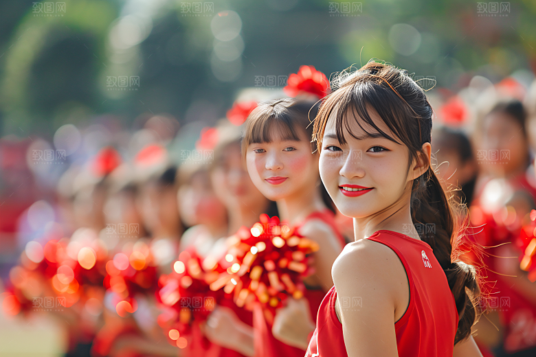 校园运动操场学生摄影图