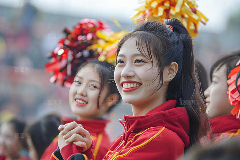 校园运动体育课上课摄影图